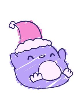 Noel Penguen Tebeşiri Çiziminin canlandırmasını renklendir