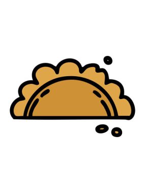 Geleneksel kızarmış Brezilya Fogazza hamur işi çizgi filminin parlak ışık efekti