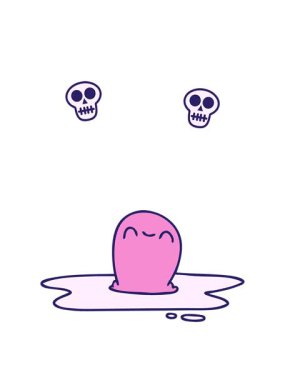 Kızarmış yumurtanın kafatası animasyonu.