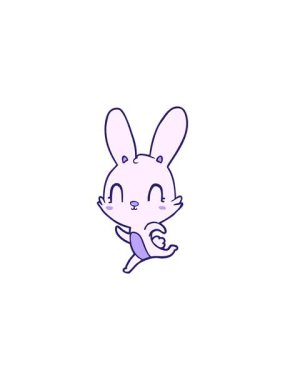 Tavşan çizgi film tasarımının gösterişli satış animasyonu