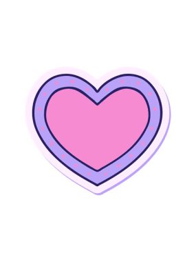 Dövme çıkartmasının geleneksel kalp tarzında hareketli animasyonu