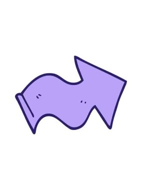 Çizgi film karalama işaretli okun pixelize etkisi