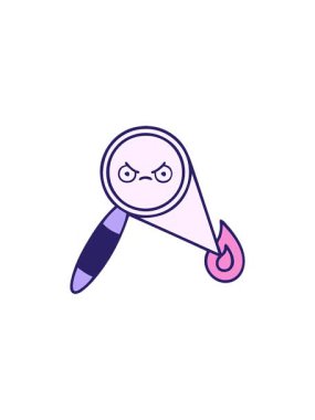 Bir büyüteçin tuhaf çizgi filminin canlandırma etkisi