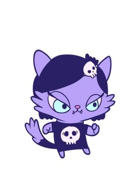 Çizgi film karakteri sert kedi kız animasyonunu genişletiyorum.