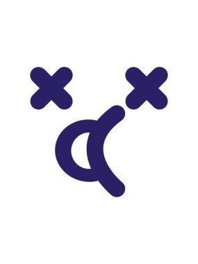 Ölü yüz simgesinin basınçlı canlandırması