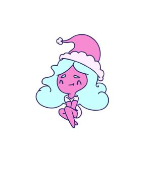 Ayağa kalk ve Kawaii kızının bir Noel çizgi filminin animasyonunu yap.