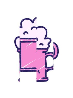 Köpüren Tankard Tebeşir Çiziminin bölünen hareket animasyonu