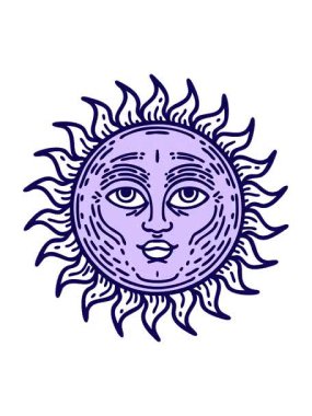 neon ışık efektleri bir yüz tasarımı ile güneşin animasyonu