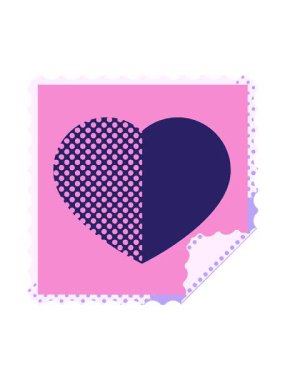 kalp sembolü grafik kare etiket damgasının dönen hareket animasyonu