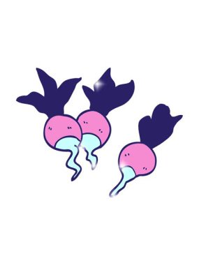 Çizgi film animasyonunun ışıltılı etkisi Sağlıklı turp