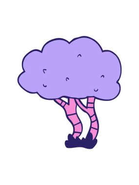 çizgi film ağaç tasarımının pixelize etkisi canlandırması