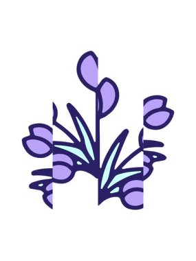 Çiçek tasarımının bölünen hareket canlandırması