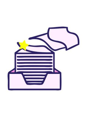 Parıldayan yıldızlar istiflenmiş kağıtların gölgeli çizgi filmlerinin animasyonunu etkiler.