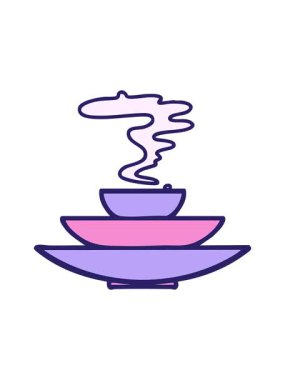 Bir yığın Japon yemek kasesinin dikkat çekici animasyonu.