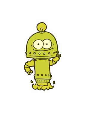 Ampul çizgi filmiyle mutlu robotun renk animasyonu değişiyor