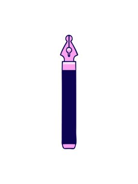 neon light effect animation of gradient shaded quirky cartoon ink pen