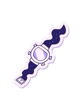 bob and pause animation of sticker of a cartoon wrist watch