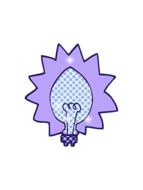 Çizgi film karalama ampulünün ışıltı etkisi