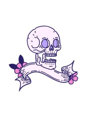 Kafatası dövmeli hareketli animasyon.