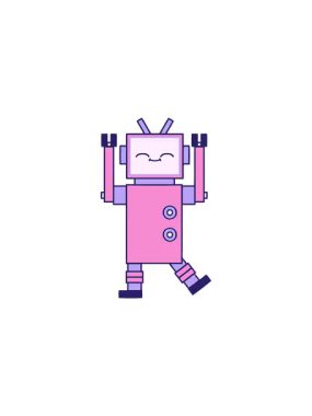 Robot bir görüntünün karikatürünün gösterişli satış animasyonu