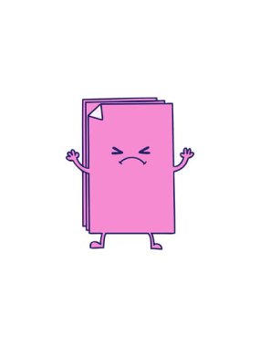 El çizimi, karikatür haç kağıt yığınının satış animasyonu