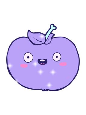 glitter effect animation of freehand cartoon apple