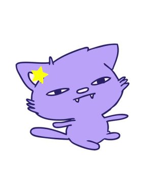 Parıldayan yıldızlar, sevimli kawaii kedisinin serbest çizim çizgi filminin animasyonunu etkiler.