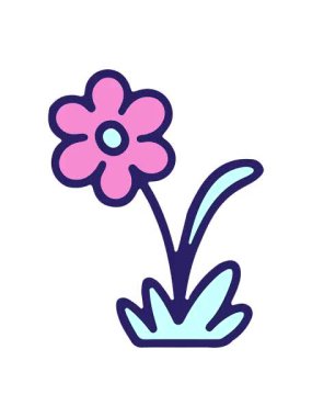 pixelize effect animation of fun flower design