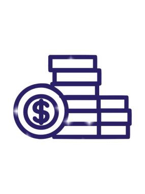 Yığılmış para sembolü simgesinin simge efekti canlandırması