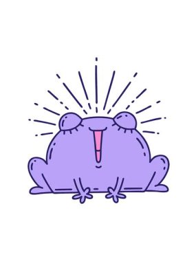 Geleneksel dövme stili mutlu kurbağanın hareketli canlandırması