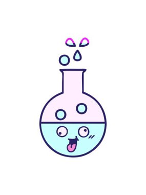 Test tüpünün sevimli çizgi filminin animasyonunu çalıştır