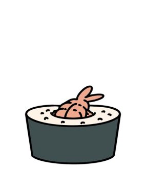 Karidesli geleneksel Japon suşisinin animasyonunu genişletiyorum.