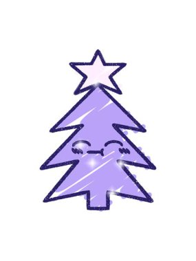 Noel Ağacı Tebeşir İllüstrasyonunun parıltı etkisi