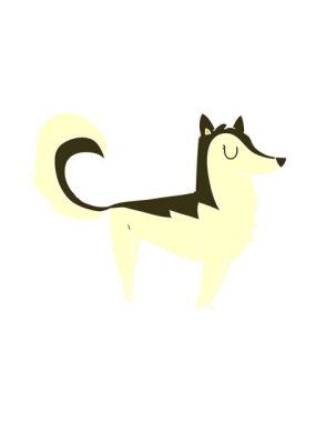 Düz renk çizgi film Husky 'nin renk animasyonu değişiyor