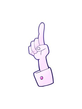 Basınçlı çizgi film animasyonu işaret eden bir eli gösteriyor.