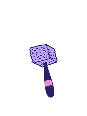 Kalk ve süzül, el çizimi karikatür tarzı et çekicinin animasyonu