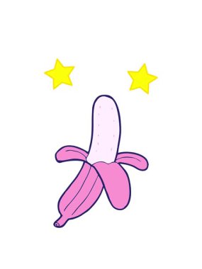 dönen yıldızlar çizgi film muz görüntüsünün animasyonu