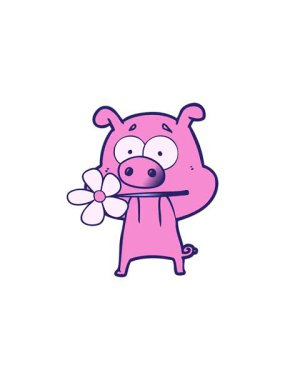 Mutlu çizgi film domuzunun yıldız patlaması etkisi animasyonu