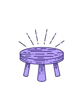 Geleneksel dövme stili tahta dışkısının radyoaktif parlayan canlandırması