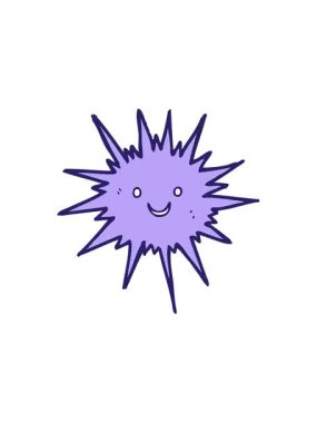 Karikatür deniz kestanesinin hareketli animasyonu