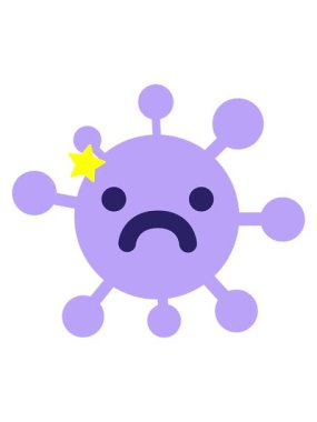 Parıldayan yıldızlar basit üzgün virüsün animasyonunu etkiler.