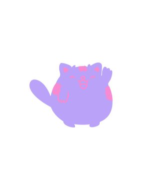 Sevimli çizgi film kedilerinin el sallamalarının satış animasyonu