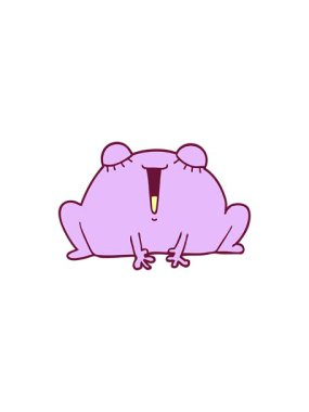 Radyoaktif parlak renkli şirin kurbağa çizgi film animasyonu