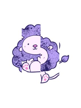 Tatlı bir çizgi film aslanının hareketli animasyonu.