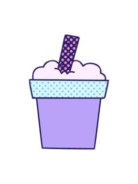 Çizgi roman tarzı çizgi film dondurma makinesinin hareketli animasyonu