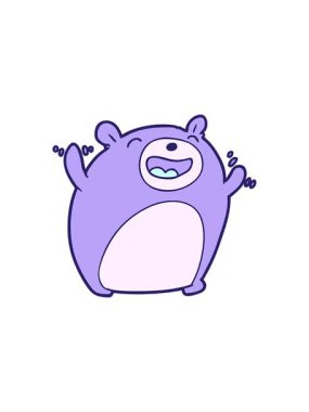 Çizgi film ayılarının gülüşlerinin radyoaktif parlayan animasyonu