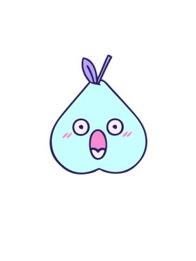 Bir armut karikatürünün yükseliş ve yüzme animasyonu