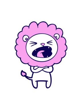 Kızgın aslanın neon ışık efektli animasyonu