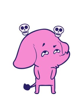 Anımsayan fil çizgi filinin kafatası animasyonu