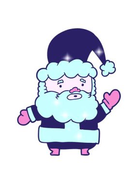 Çizgi film Noel Baba el sallamasının ışıltılı etkisi